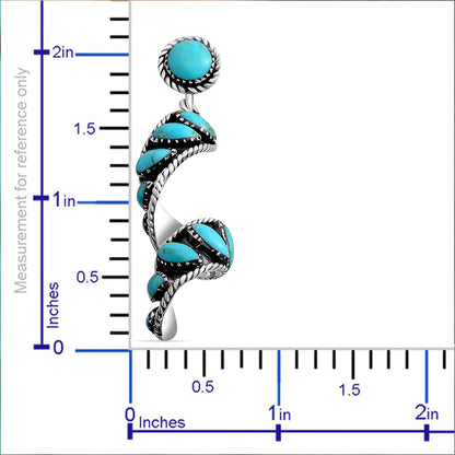 Sterling Silver Swirl Earrings with Turquoise – Grounding Energy in Motion
