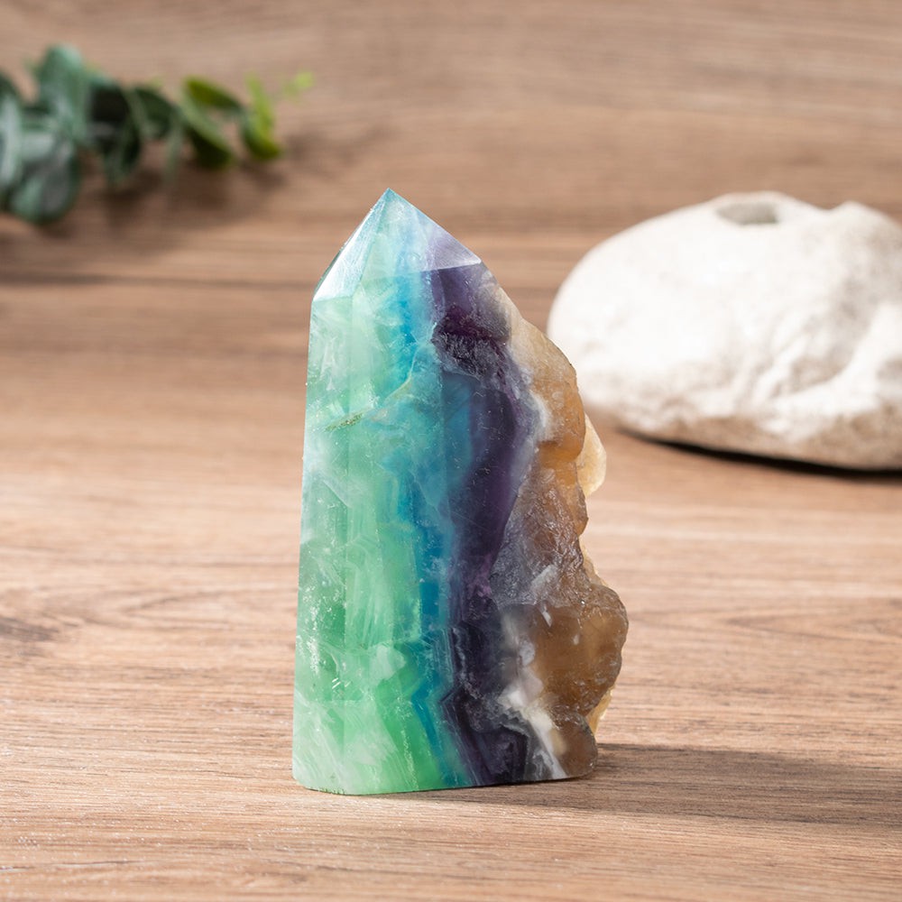 Rare Formation Rainbow Fluorite Point