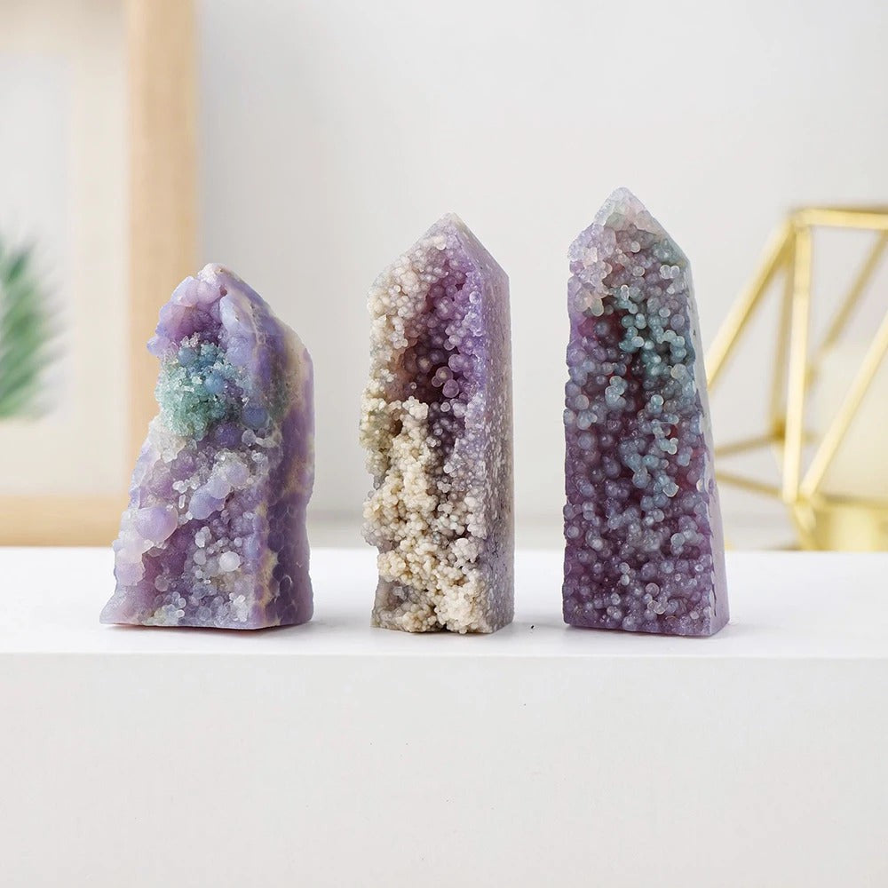 Grape Agate Stone Crystal Point