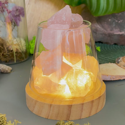 Raw Gemstone Essential Oil Diffuser With Light