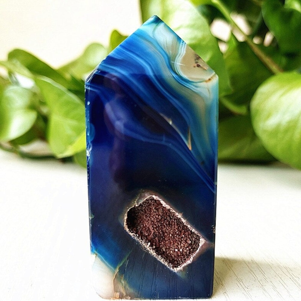 Mesmerizing Blue Silk Agate Crystal Point