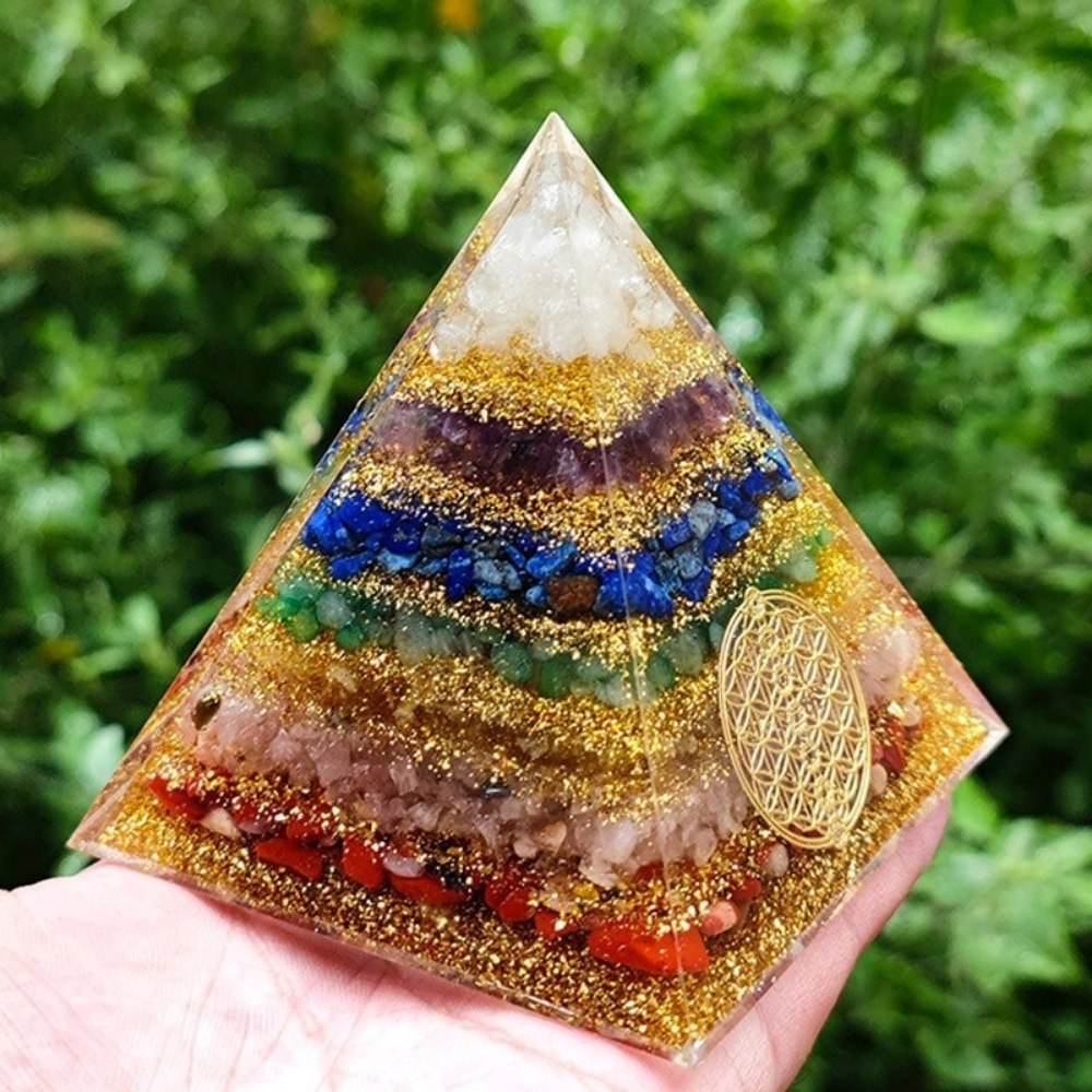 Seven Chakra Energy Orgone Pyramid