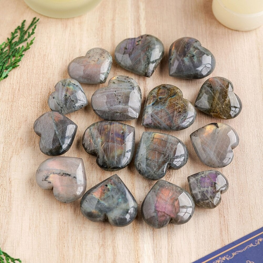 Labradorite Heart Stones