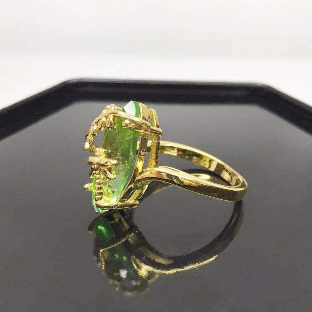 Emerald Dragonfly Gemstone Ring