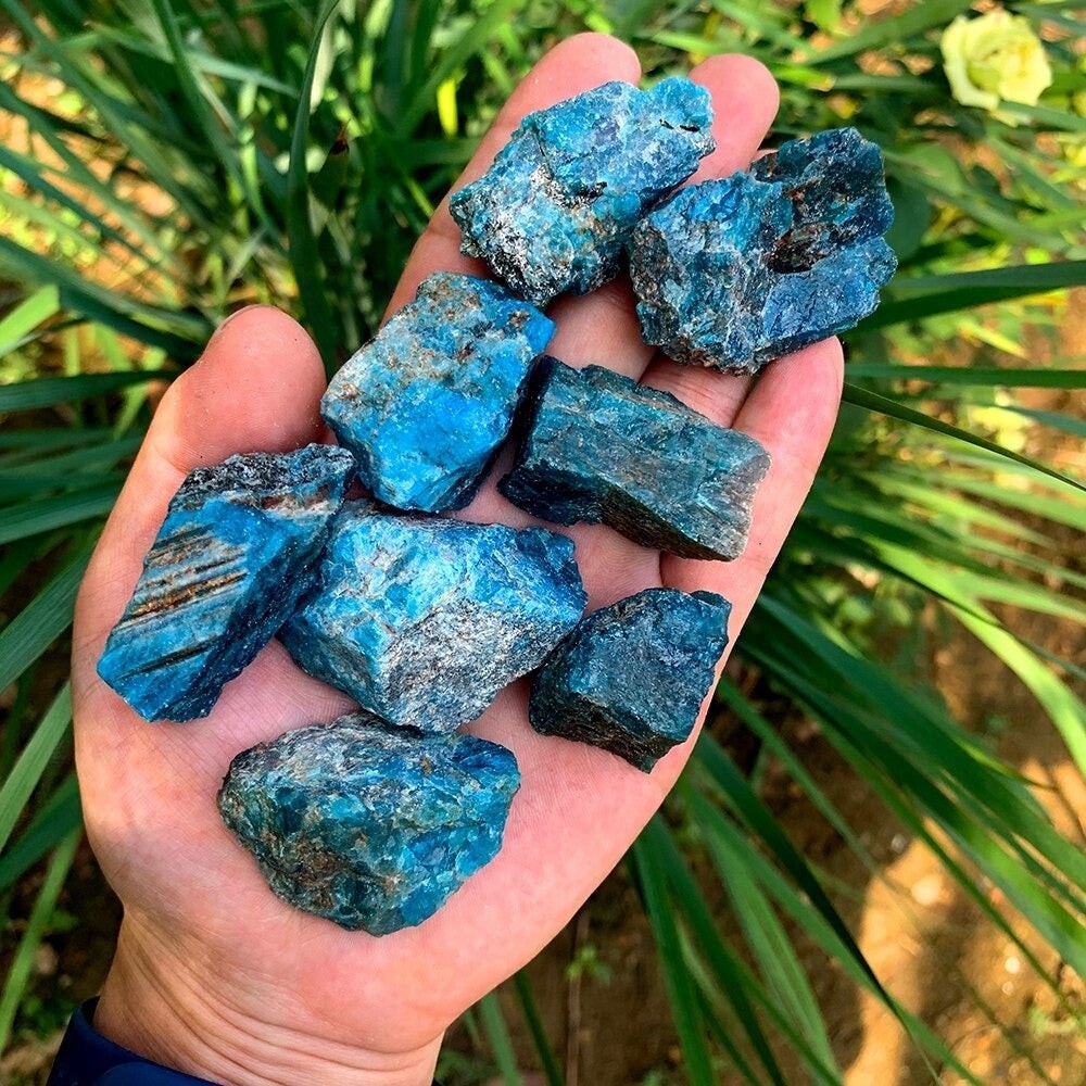 Natural Raw Blue Apatite Stones