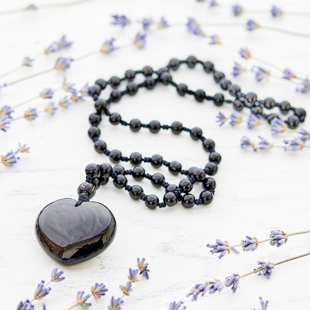 Feng Shui Obsidian Heart Necklace