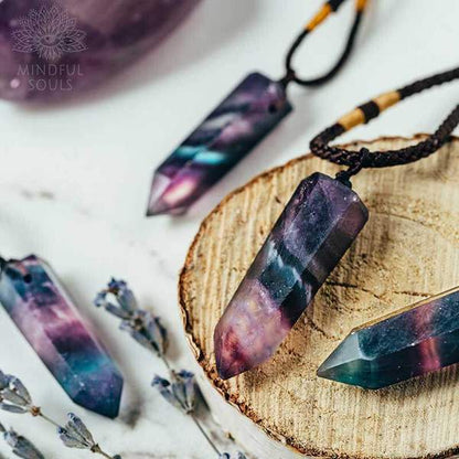 Pure Fluorite Wand Necklace