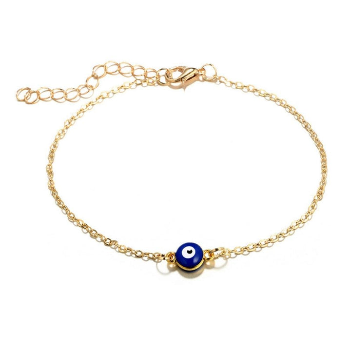 Evil Blue Eye Protection Anklet Gold