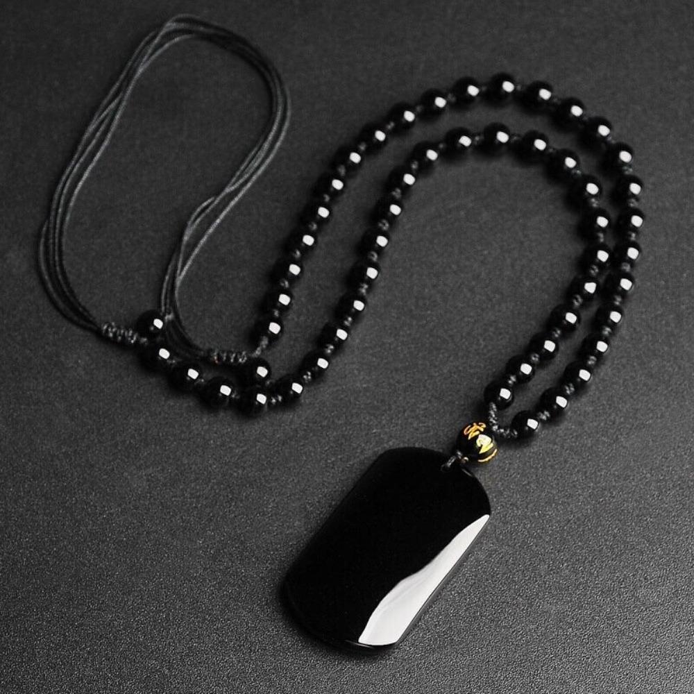 Black Obsidian Beads Protection Necklace