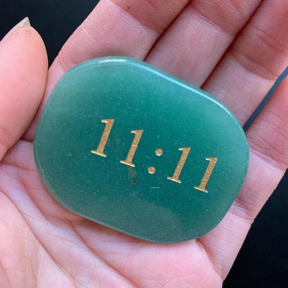 Green Aventurine Angelic Number 11 11 Palm Stone