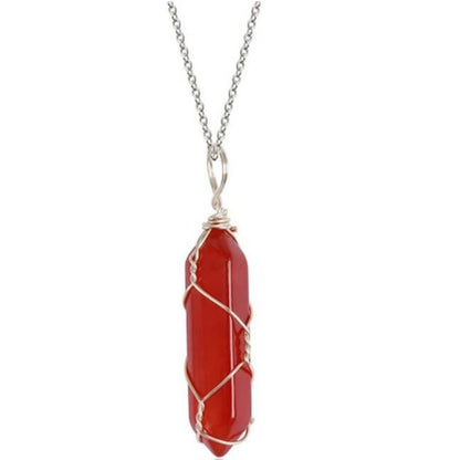 Red Carnelian Crystal Necklace