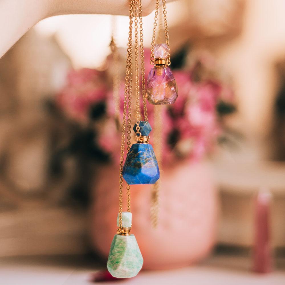 Crystal Perfume Bottle Necklaces