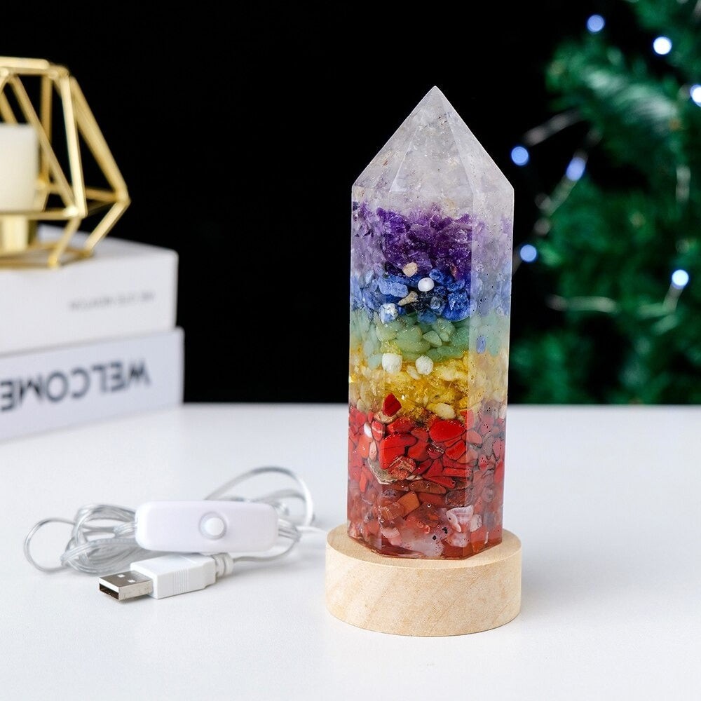 Chakra Crystals Energy Point Lamp