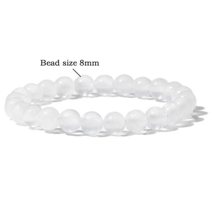 Selenite Crystal Bead Bracelet