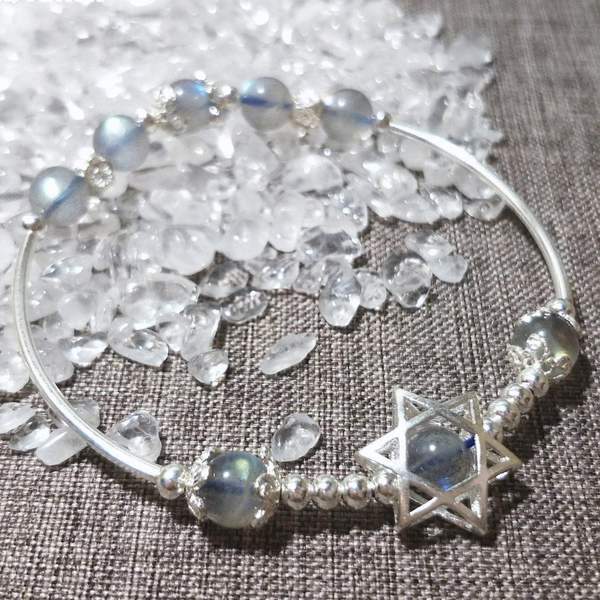 Moonstone Hexagram Bracelet