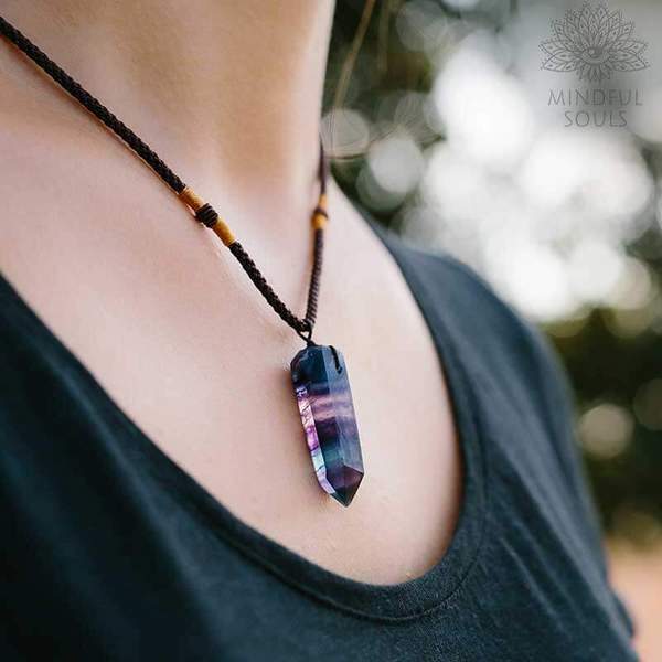 Pure Fluorite Wand Necklace