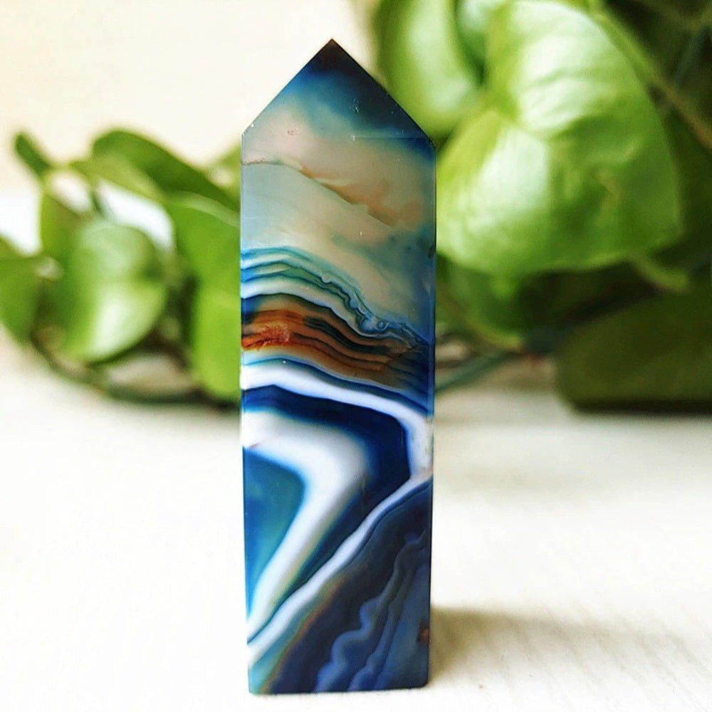 Mesmerizing Blue Silk Agate Crystal Point