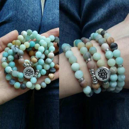 Multicolor 108 Amazonite Mala Beads