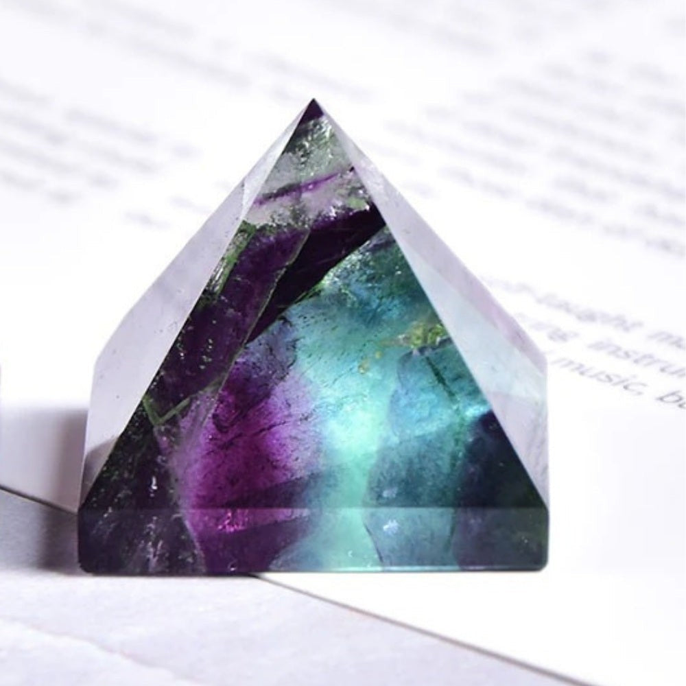 Rainbow Fluorite Crystal Pyramid