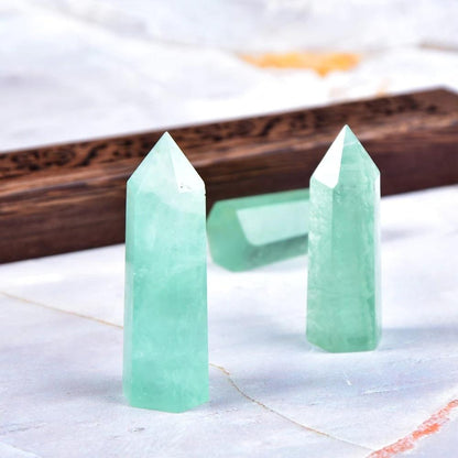 Obelisk Green Fluorite Crystal Wand