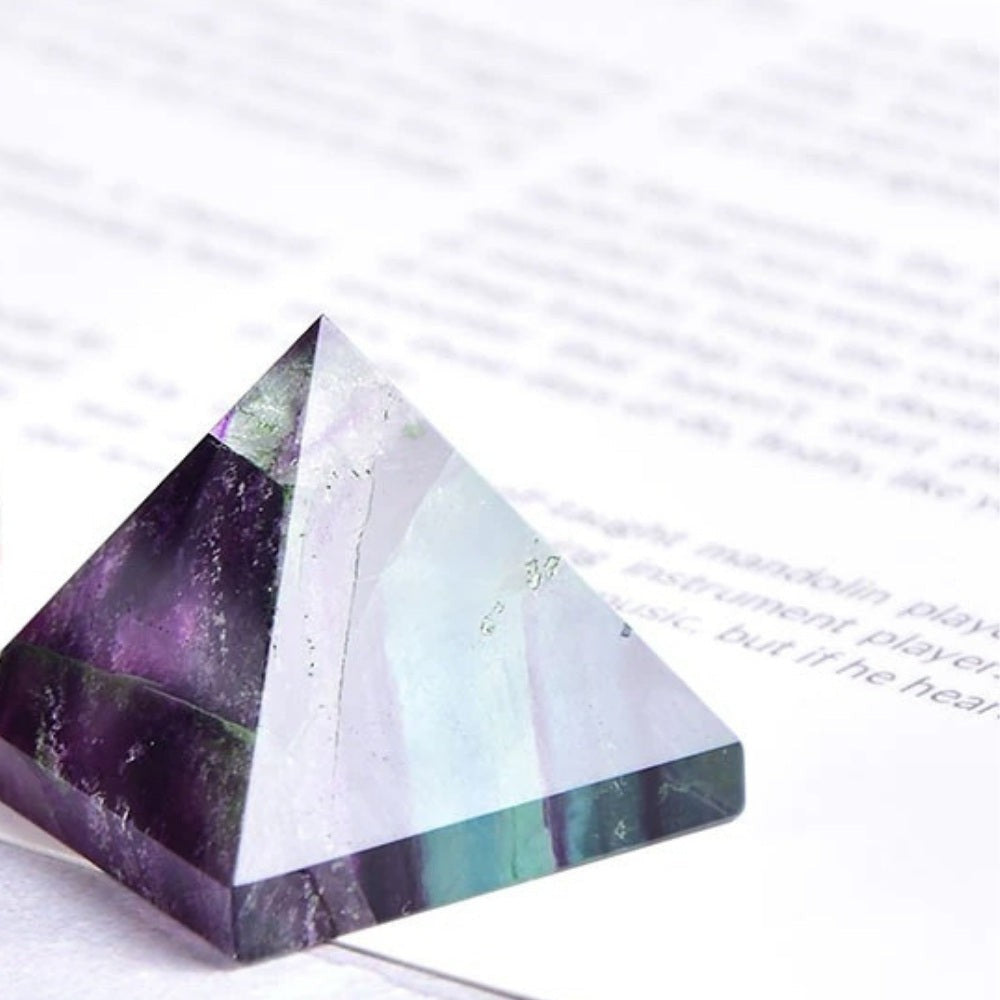 Rainbow Fluorite Crystal Pyramid