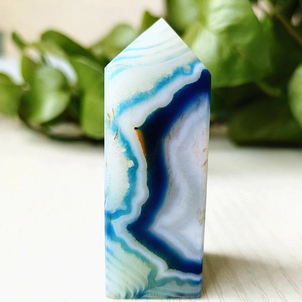 Mesmerizing Blue Silk Agate Crystal Point