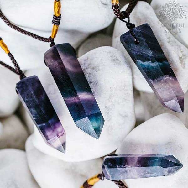 Pure Fluorite Wand Necklace