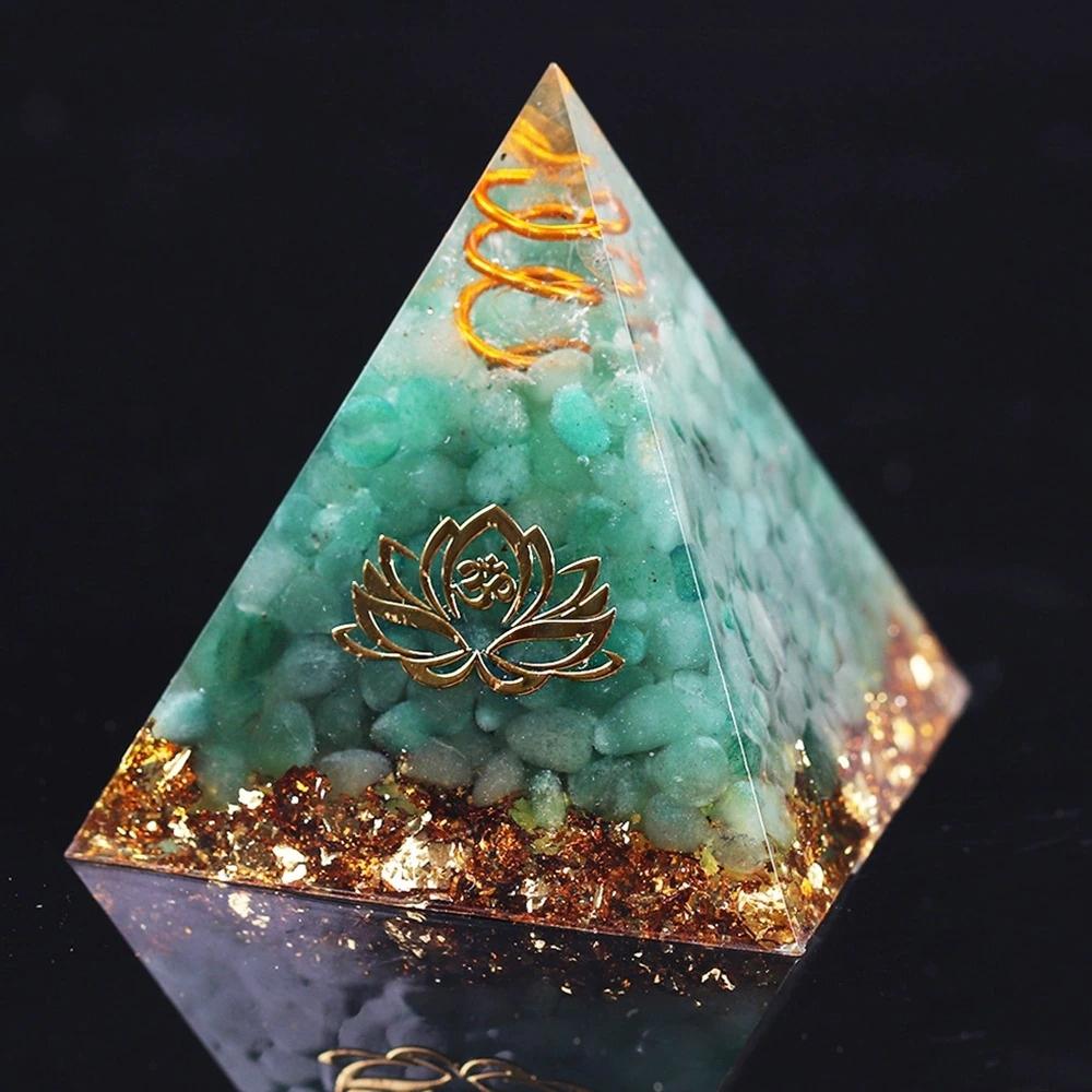 EMF Green Aventurine Stone Orgone Pyramid