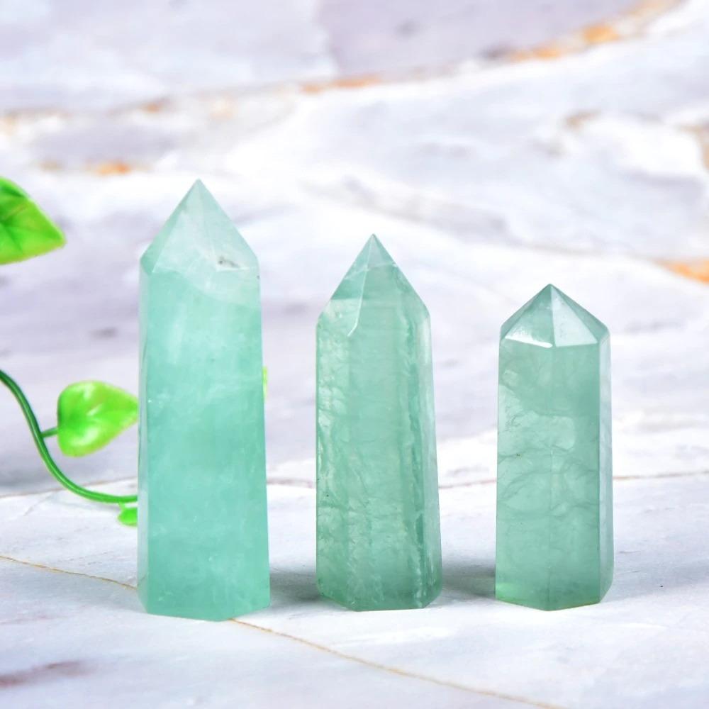 Obelisk Green Fluorite Crystal Wand