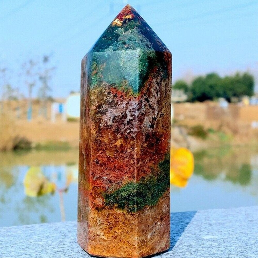 Marine Jasper Quartz Crystal Point