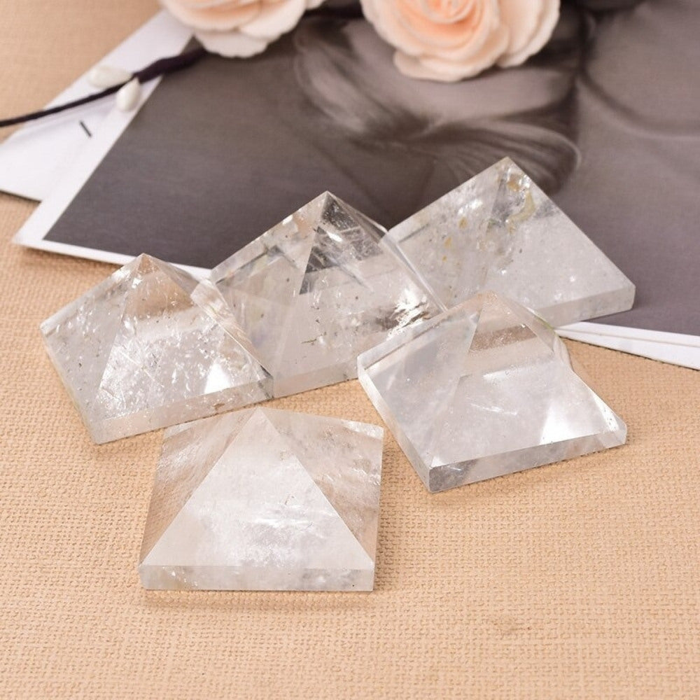 Natural Crystal Clear Quartz Pyramid