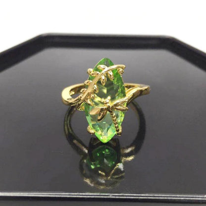 Emerald Dragonfly Gemstone Ring