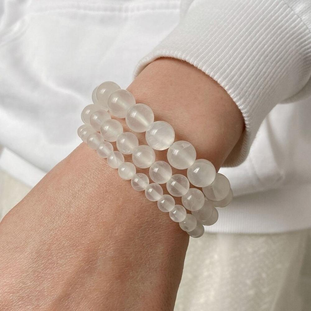 Selenite Crystal Bead Bracelets