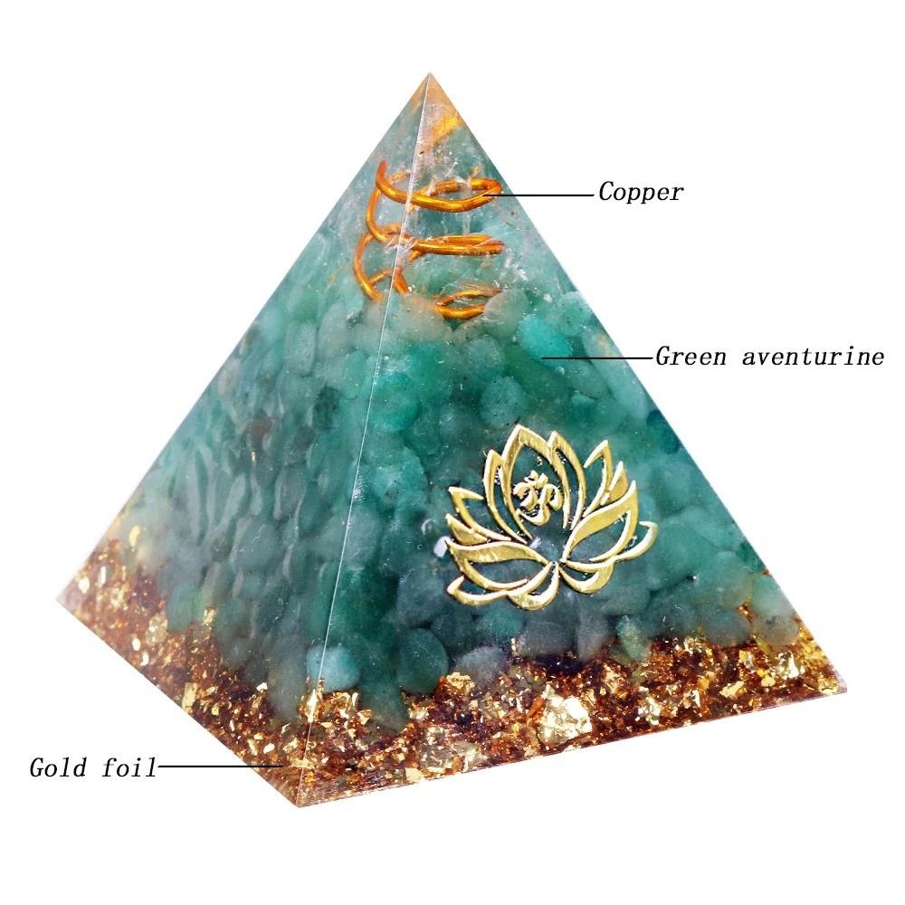 EMF Green Aventurine Stone Orgone Pyramid