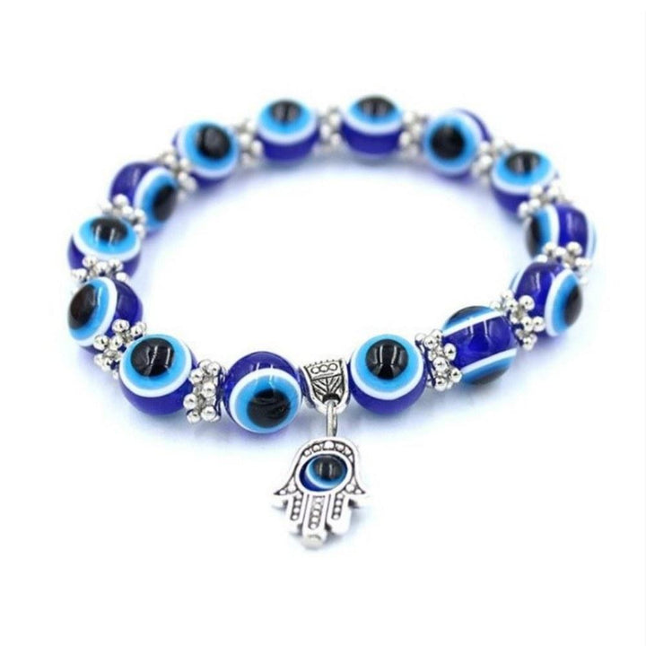 Blue Hamsa Hand Evil Eye Bracelet