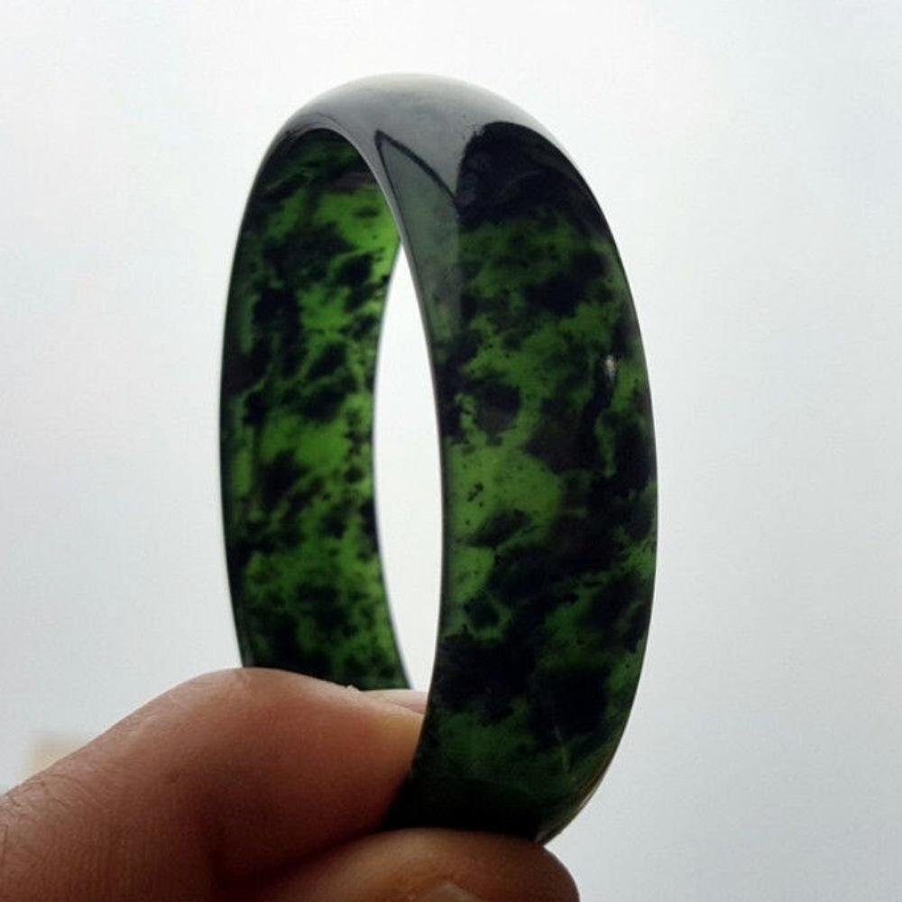 Natural Black Green Jade Bracelet