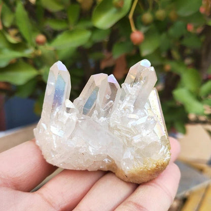 White Angel Aura Quartz Crystal Stone