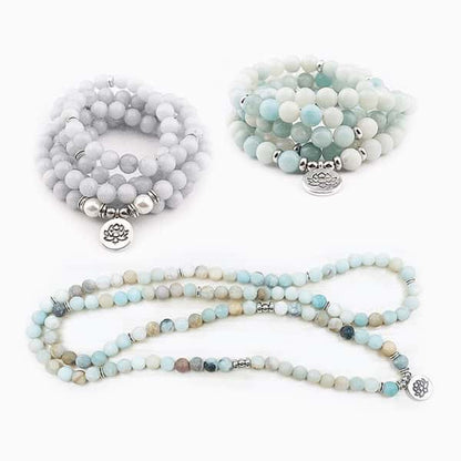 Three Different 108 Amazonite Mala Beads