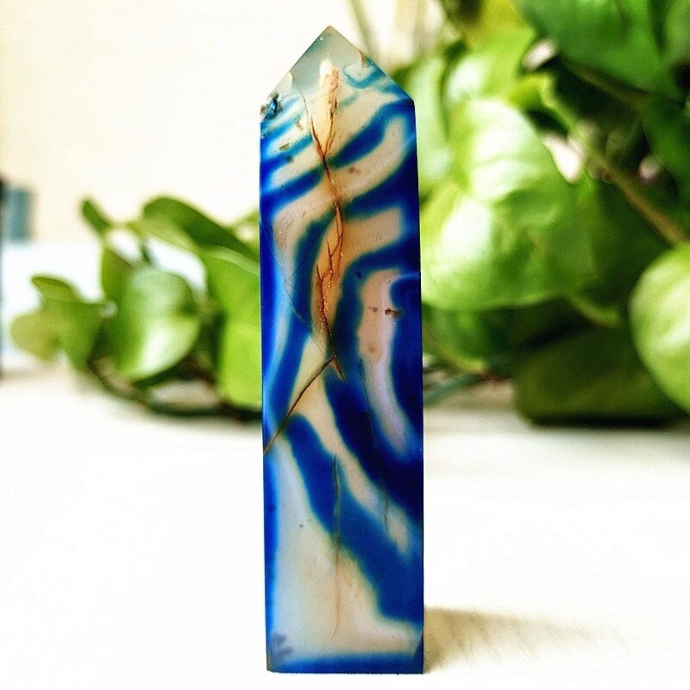 Mesmerizing Blue Silk Agate Crystal Point