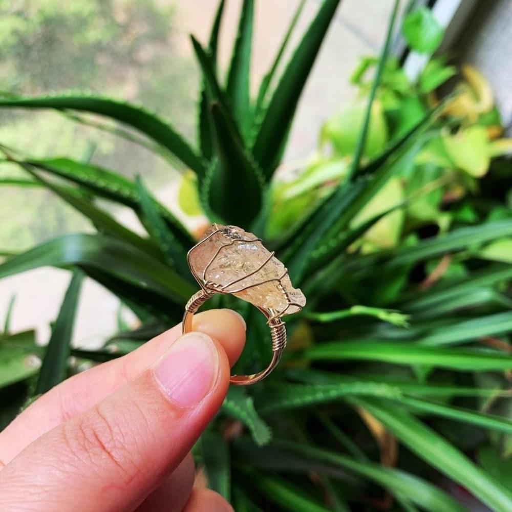 Wire Wrapped Crystal Ring