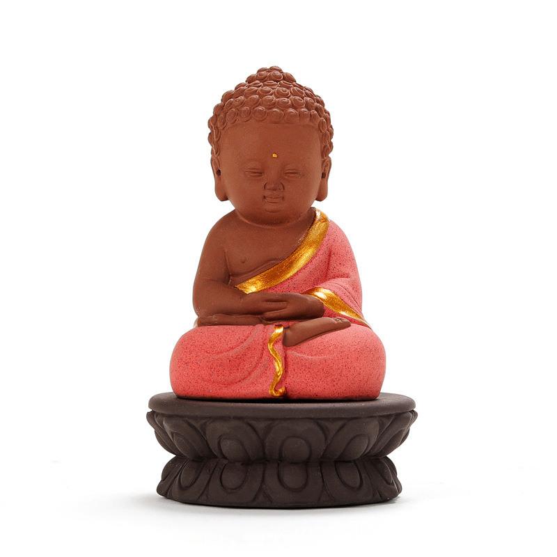 Red Buddha Statue Figurine