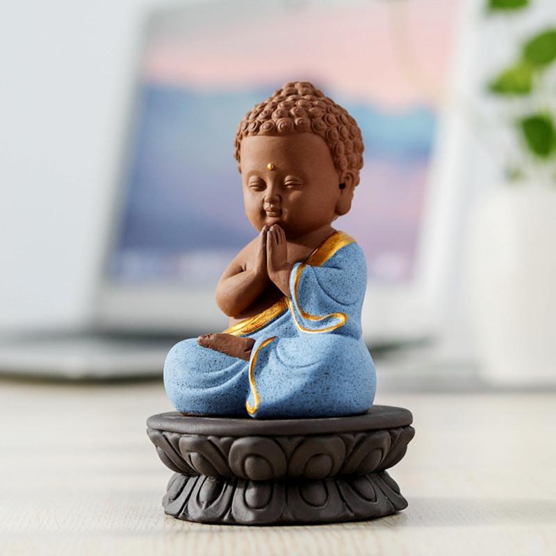 Blue Buddha Statue Figurine