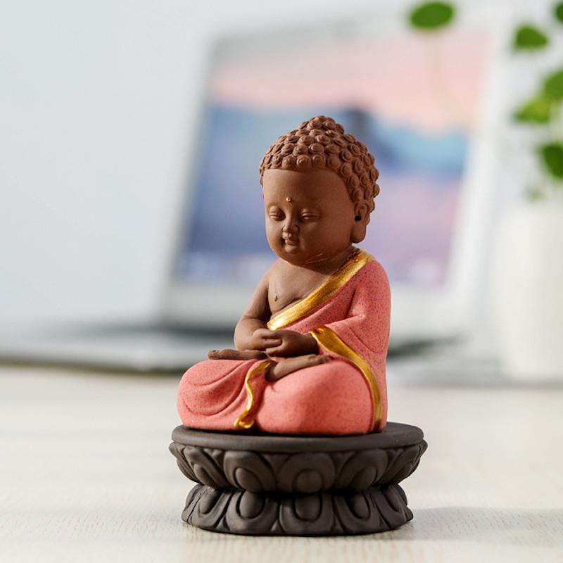 Red Buddha Statue Figurine