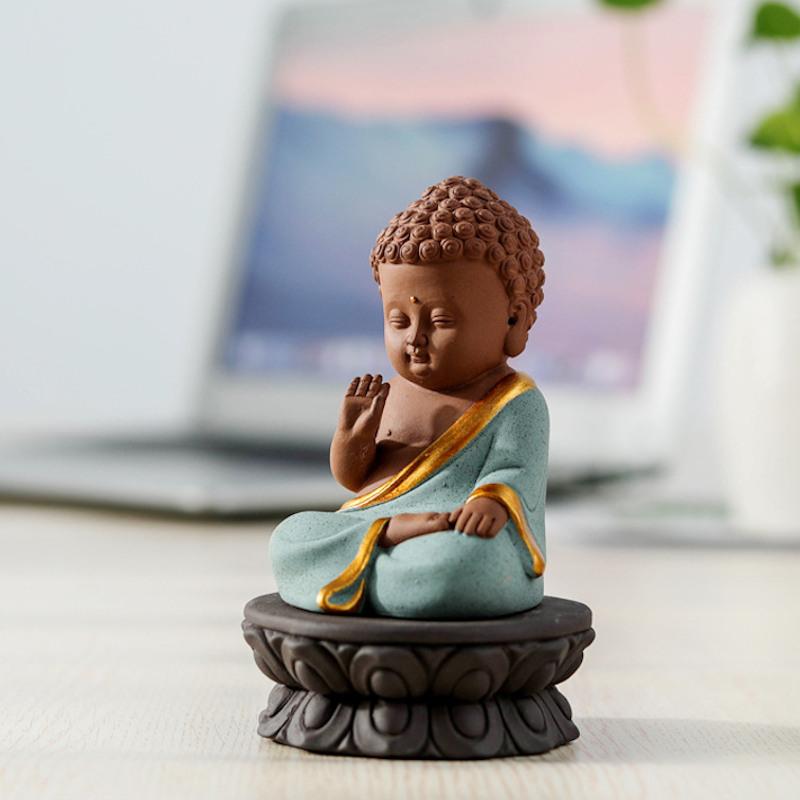 Green Buddha Statue Figurine