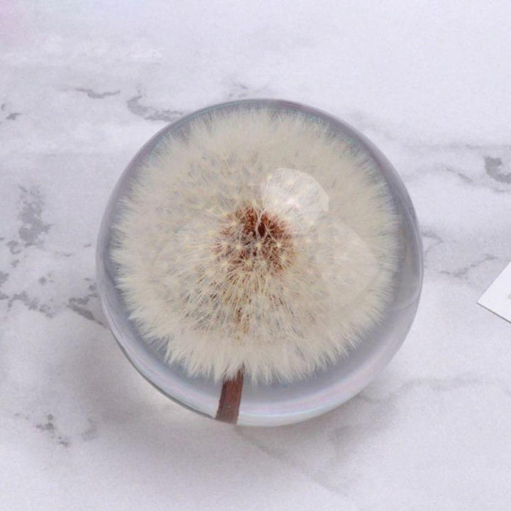 White Dandelion Crystal Ball