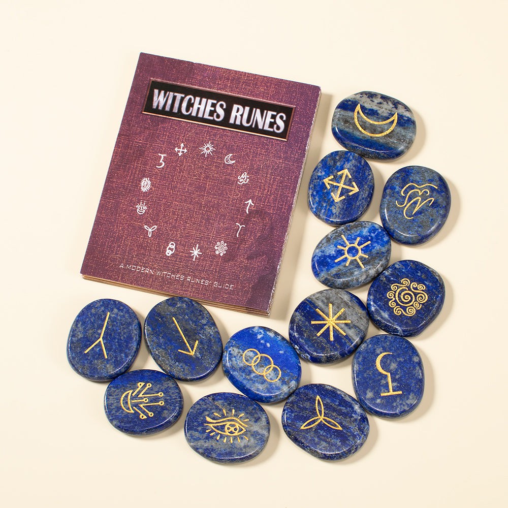 Lapis Lazuli Witch Runes with Guidebook