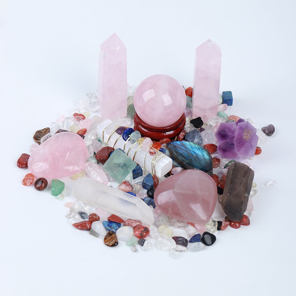 Rose Quartz Love Energy Crystal Set