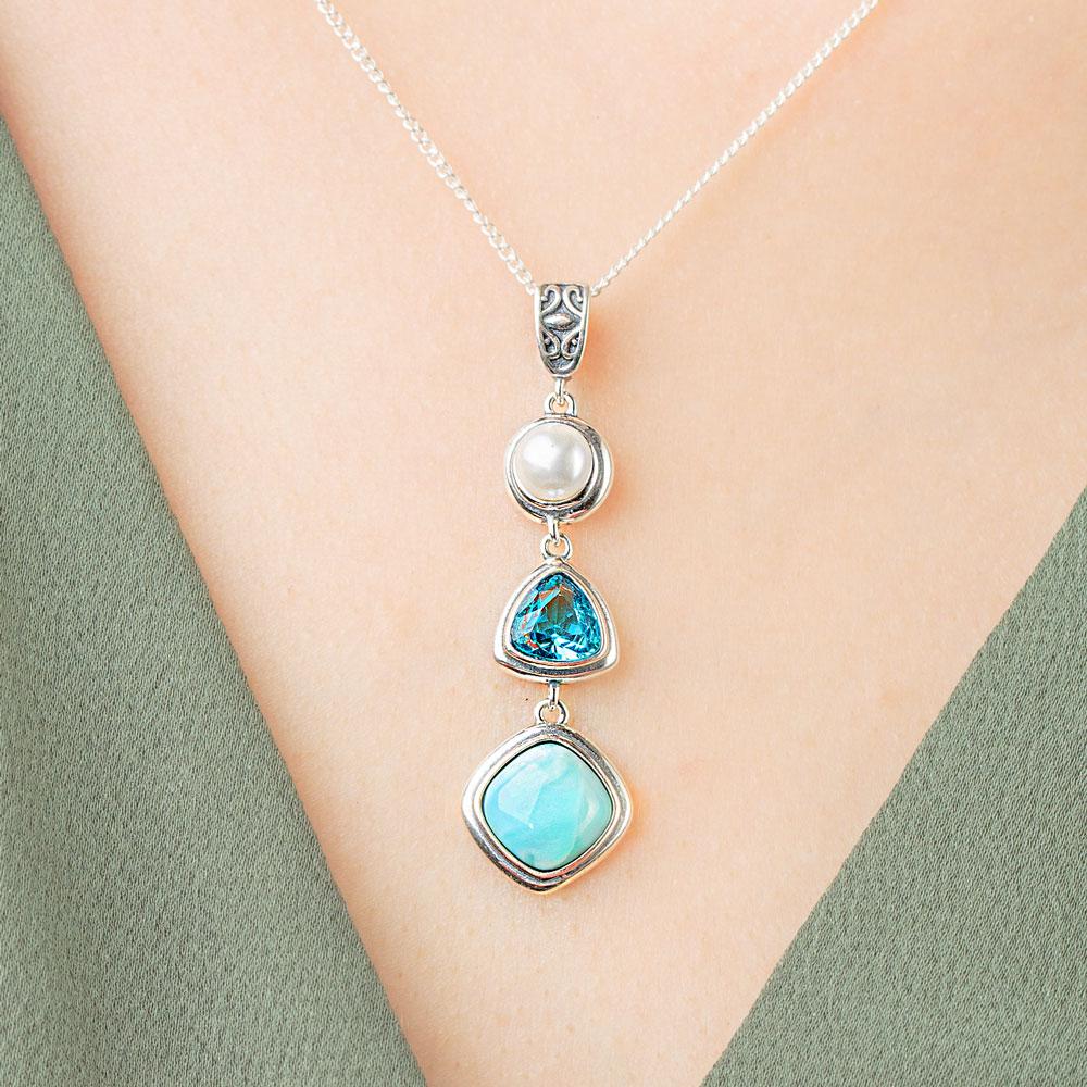 Larimar Silver high quality Pendant