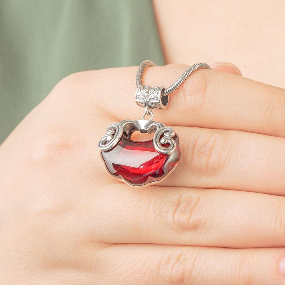 Red Heart Garnet Necklace