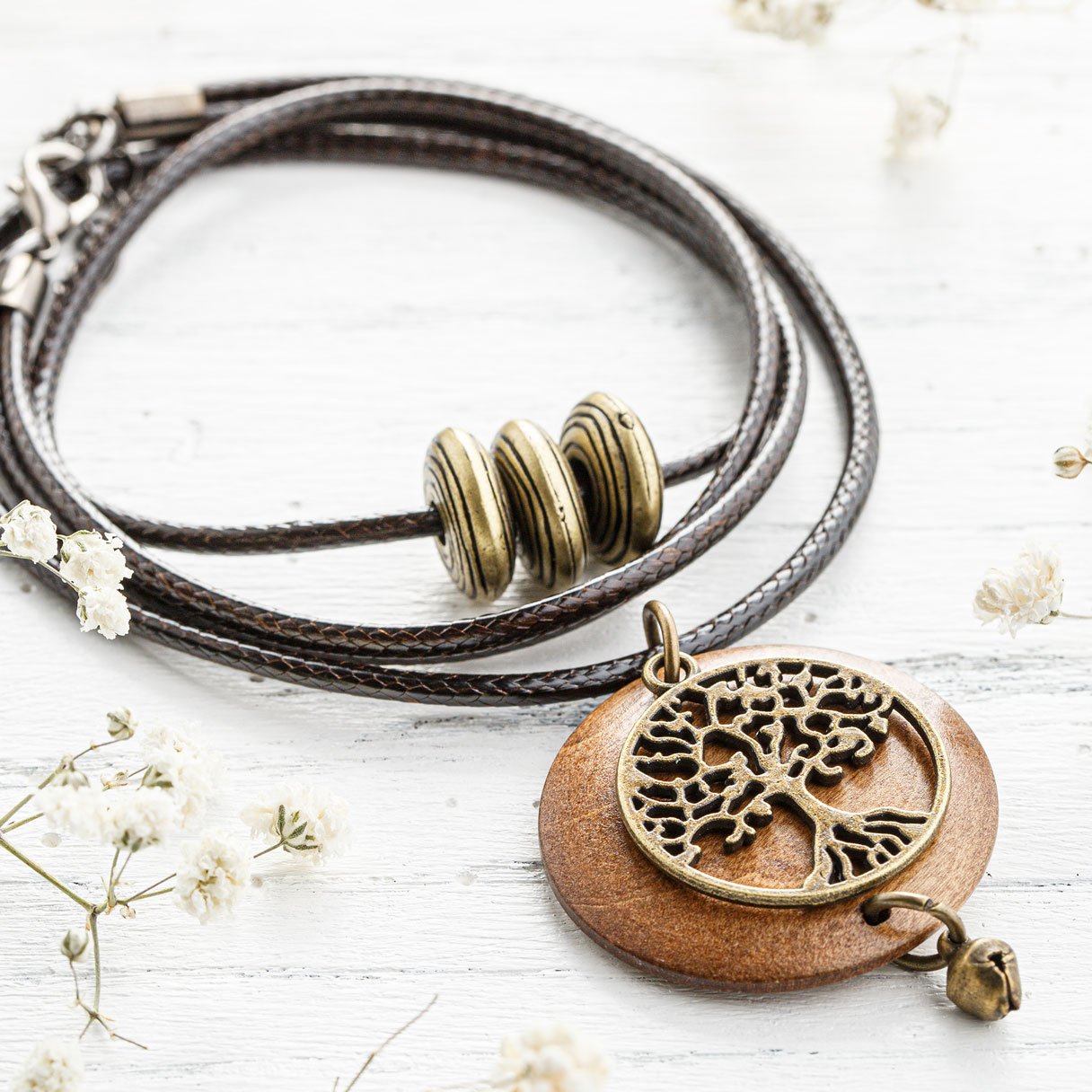 Wooden Tree of Life Necklace